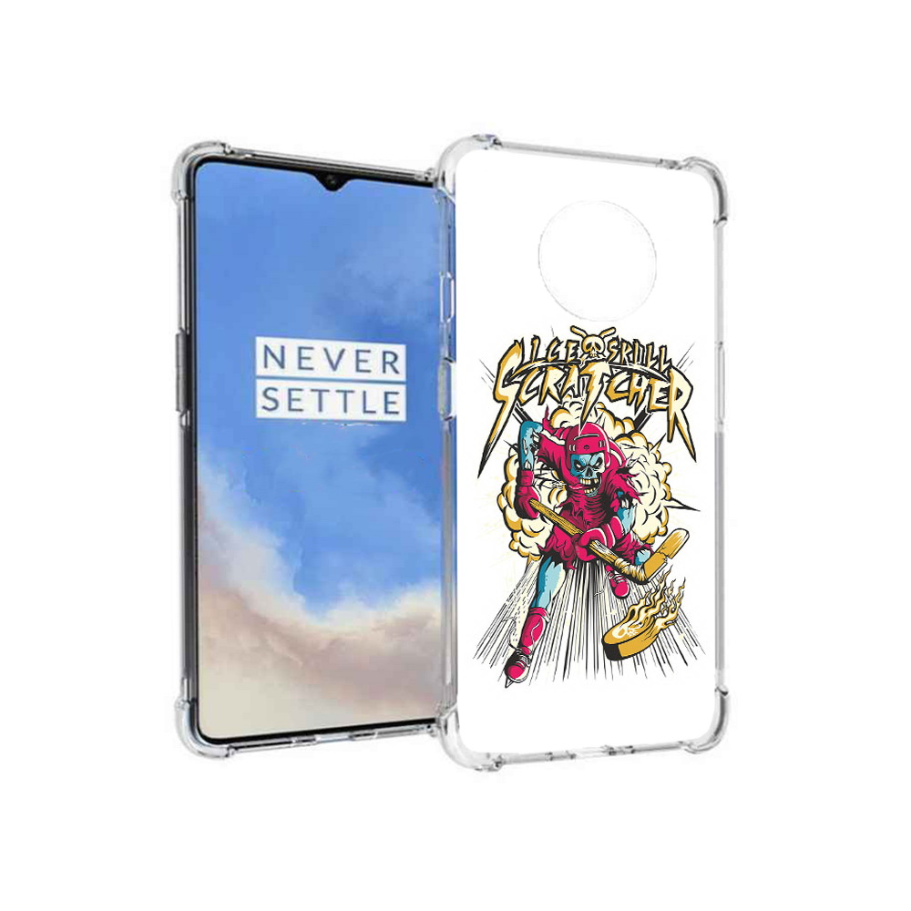 

Чехол MyPads Tocco для OnePlus 7T нарисованный скелет хоккеист (PT227044.138.514), Прозрачный, Tocco