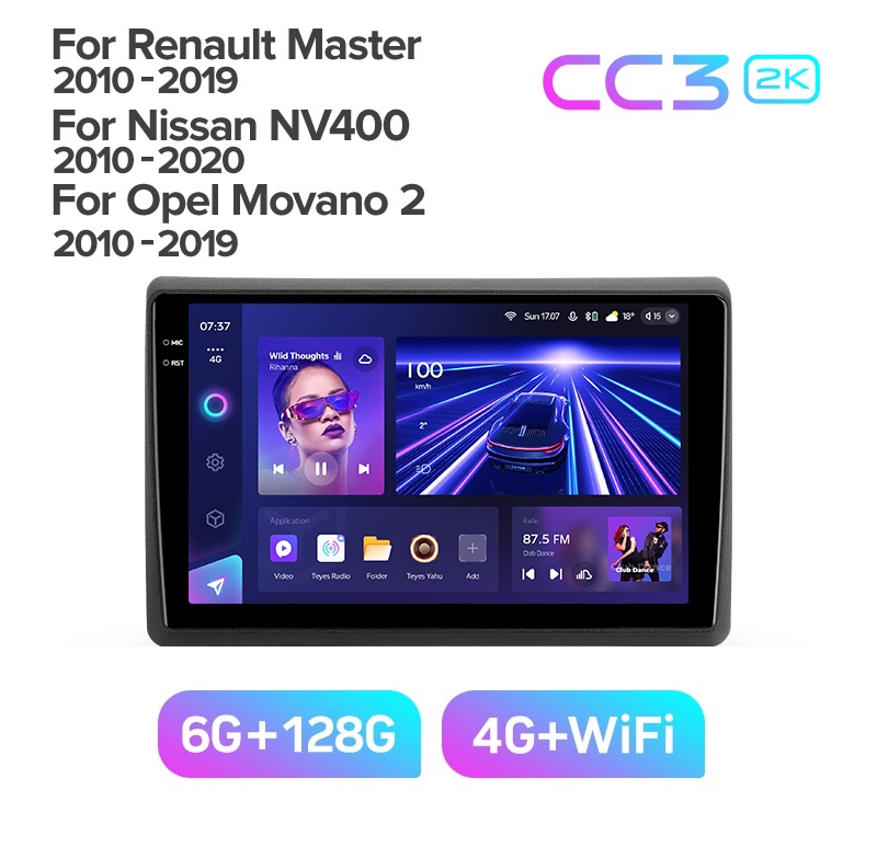 Магнитола TEYES RENAULT MASTER 2010-2019 г CC3 2K 6128ГБ 4289000₽