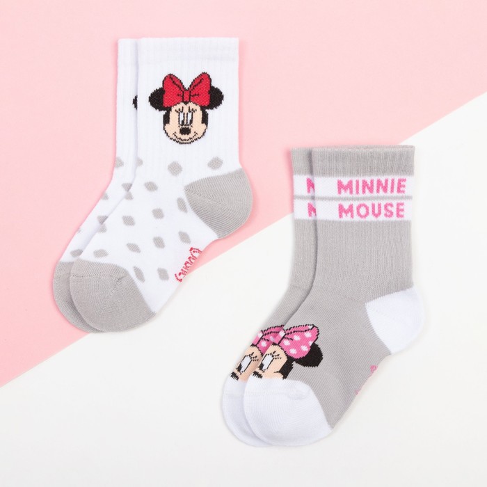 

Набор носков Minnie, Минни Маус, цвет серый/белый, 12-14 см, 7391453