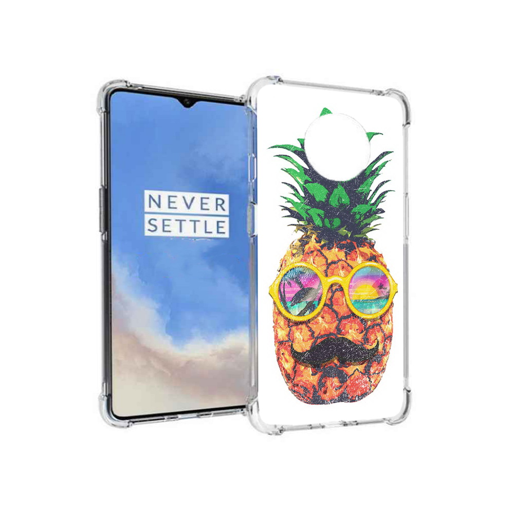 

Чехол MyPads Tocco для OnePlus 7T прикольный ананас с лицом (PT227044.138.556), Прозрачный, Tocco