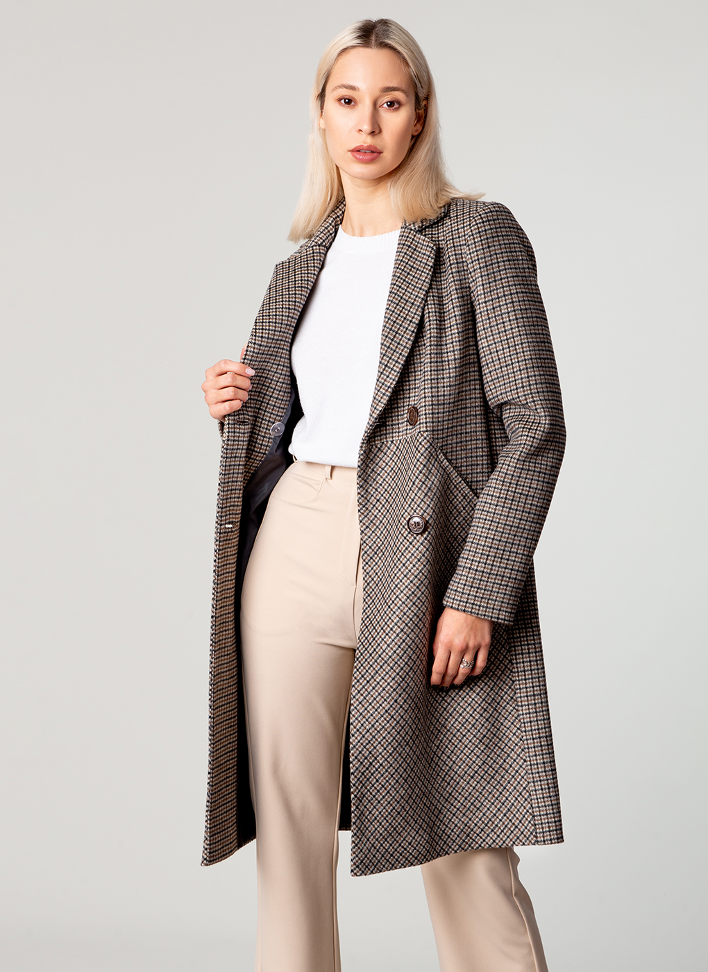 

Пальто женское Crosario 63231 коричневое 48 RU, 63231