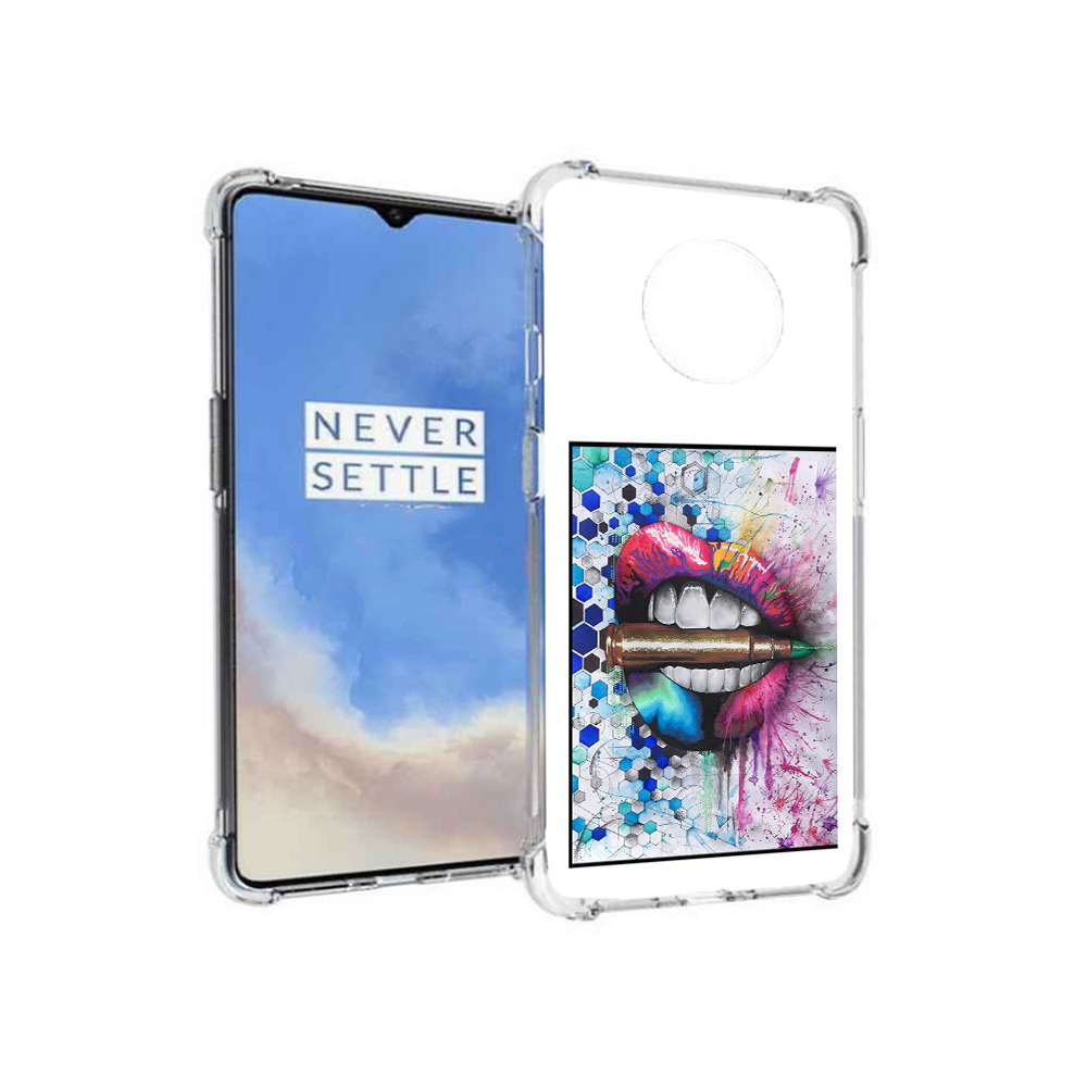 

Чехол MyPads Tocco для OnePlus 7T разноцветные губы с пулей (PT227044.138.571), Прозрачный, Tocco