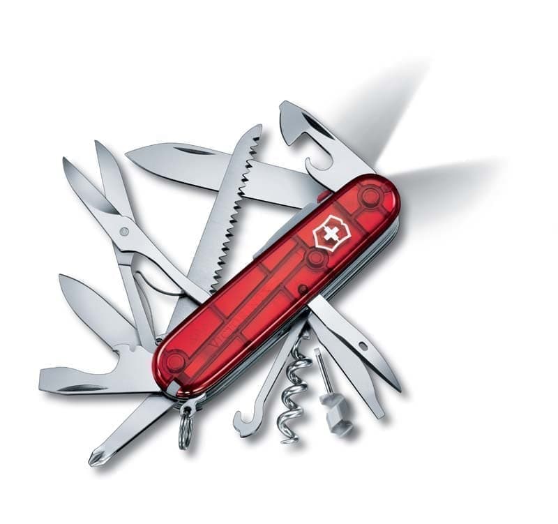 

Нож перочинный VICTORINOX Huntsman Lite, 91 мм, 21 функция, полупрозрачный красный