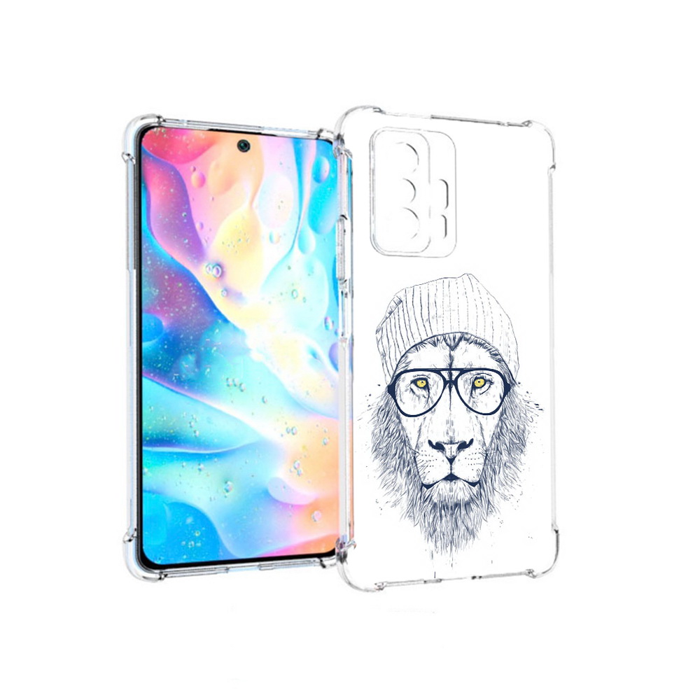

Чехол MyPads Tocco для Xiaomi 11T Pro хиппи лев (PT163474.285.663), Прозрачный, Tocco
