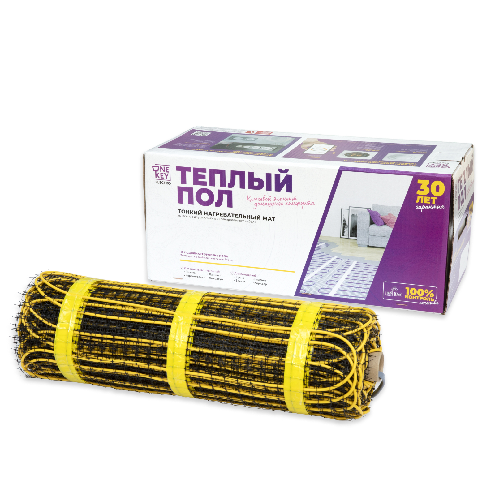 

Теплый пол. Мат нагревательный OneKeyElectro 5,00 кв.м / 750 Вт