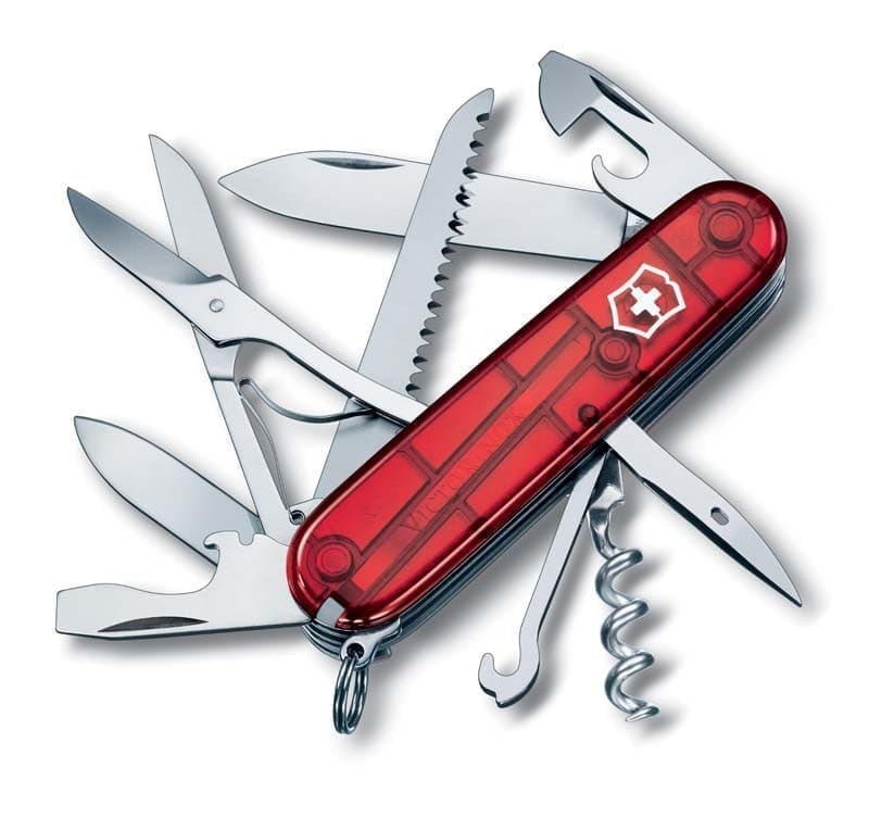 

Нож перочинный VICTORINOX Huntsman, 91 мм, 15 функций, полупрозрачный красный