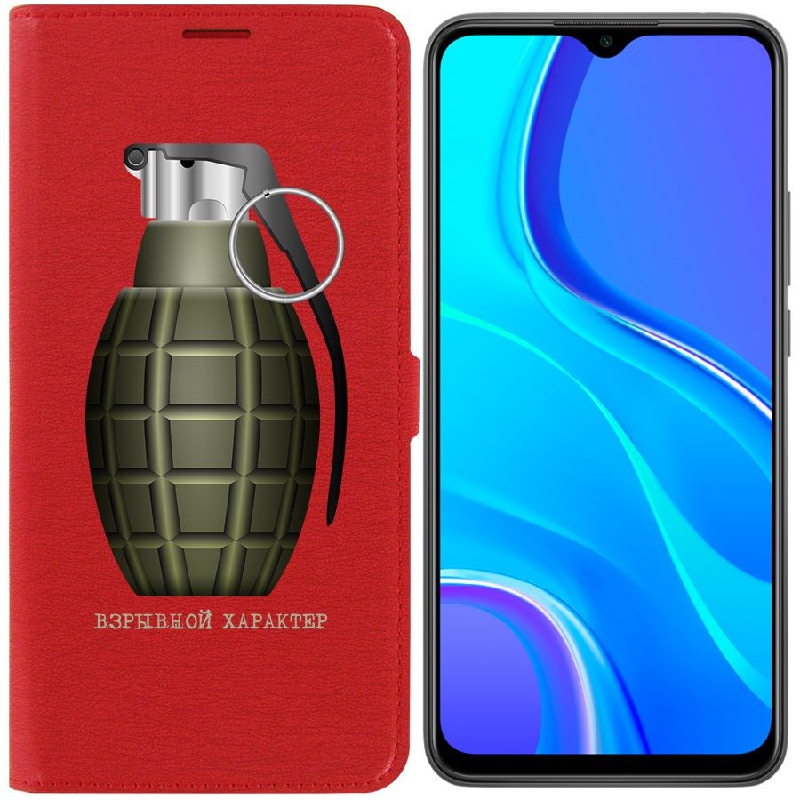 фото Чехол krutoff eco book для xiaomi redmi 9 взрывной характер (красный)