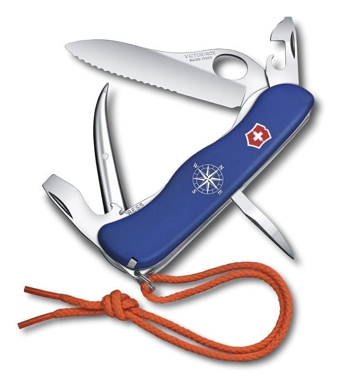 

Нож перочинный VICTORINOX Skipper Pro, 111 мм, 12 функций, со шнурком, синий