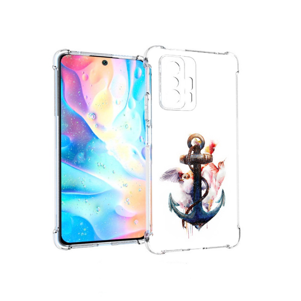 

Чехол MyPads Tocco для Xiaomi 11T Pro якорь с птицами (PT163474.285.703), Прозрачный, Tocco