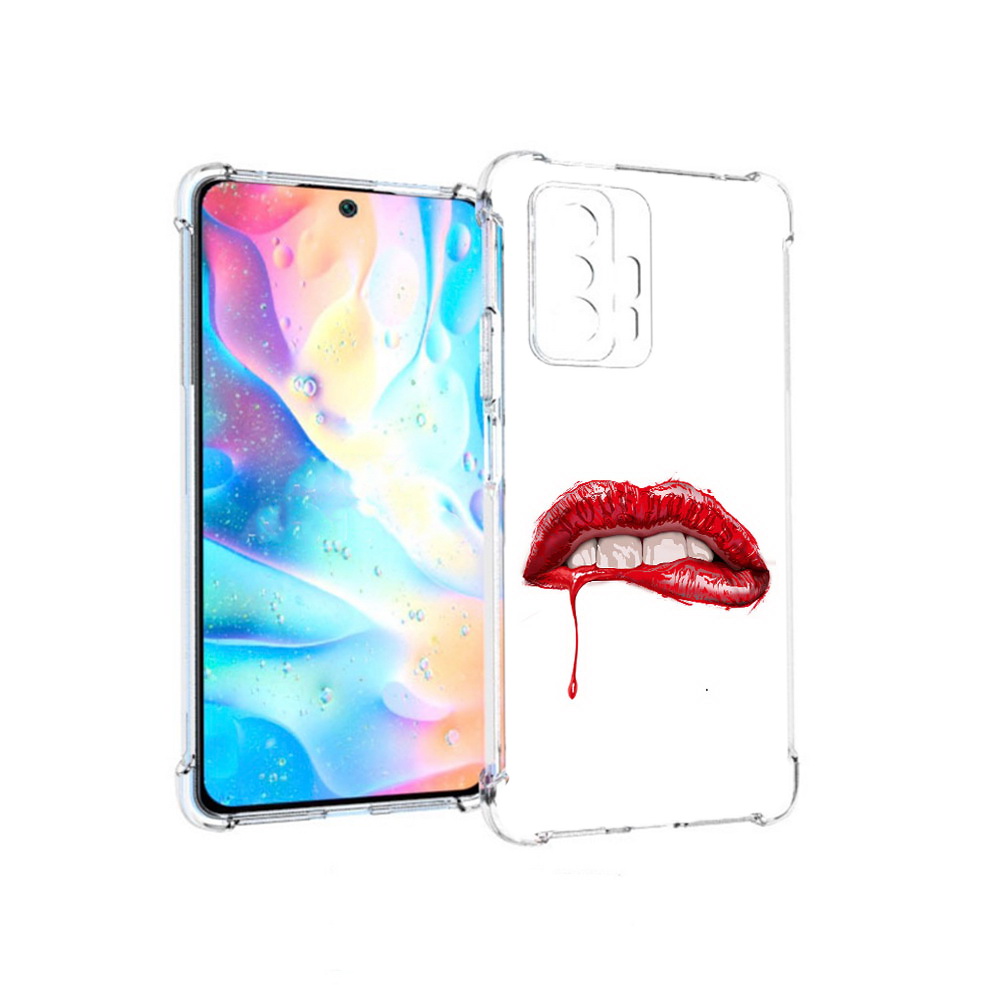 

Чехол MyPads Tocco для Xiaomi 11T Pro яркие красные губы (PT163474.285.706), Прозрачный, Tocco