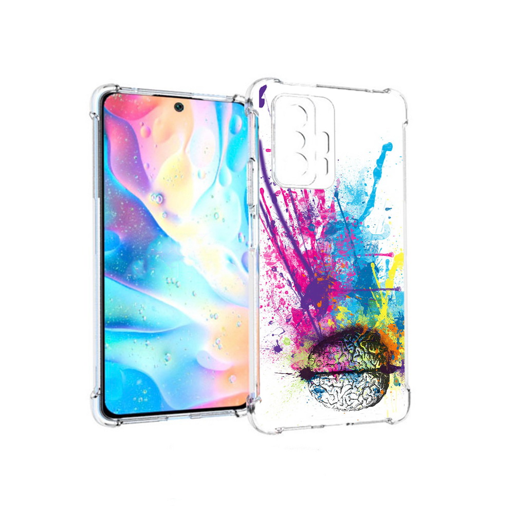 

Чехол MyPads Tocco для Xiaomi 11T Pro яркий красочный мозг (PT163474.285.710), Прозрачный, Tocco