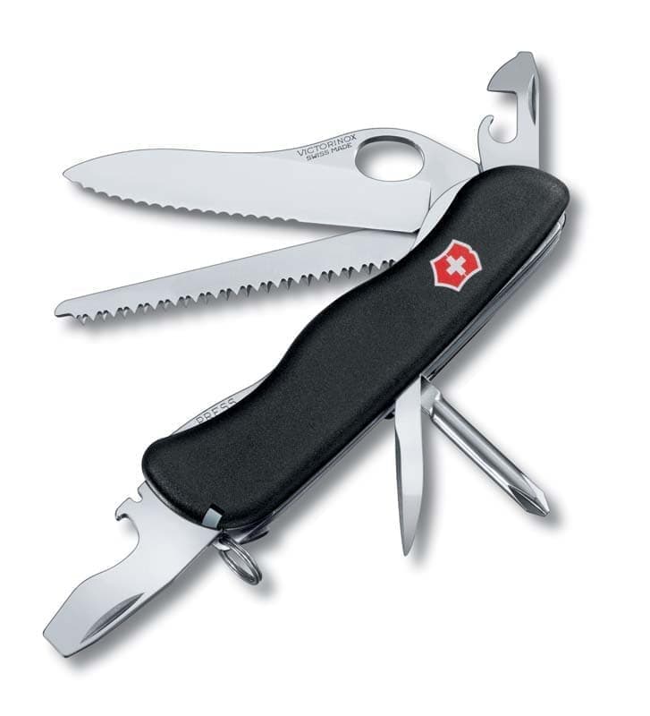Нож перочинный VICTORINOX Trailmaster One Hand, 111 мм, 12 функций,, чёрный