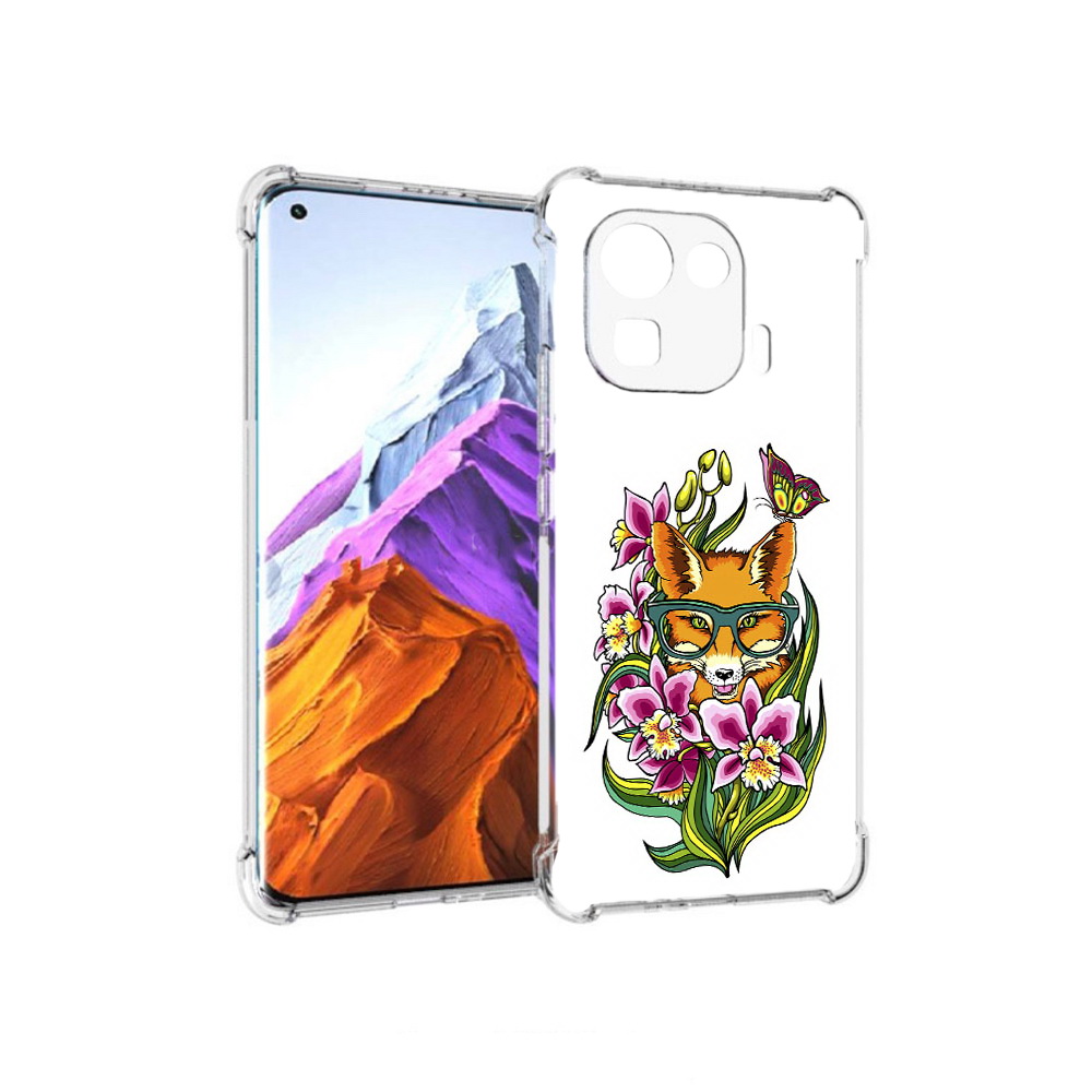 

Чехол MyPads Tocco для Xiaomi 11 Pro Лиса в цветах (PT144585.286.108), Прозрачный, Tocco