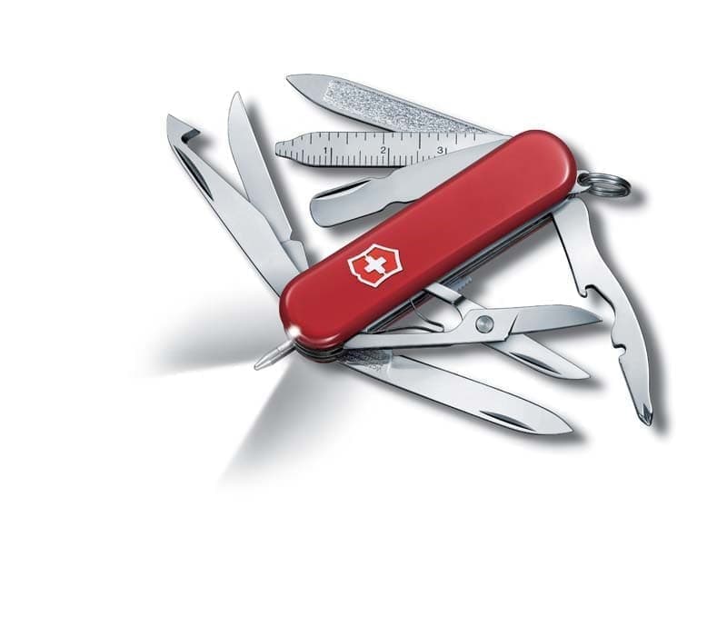 

Нож-брелок VICTORINOX Midnight Mini Champ, 58 мм, 17 функций, красный