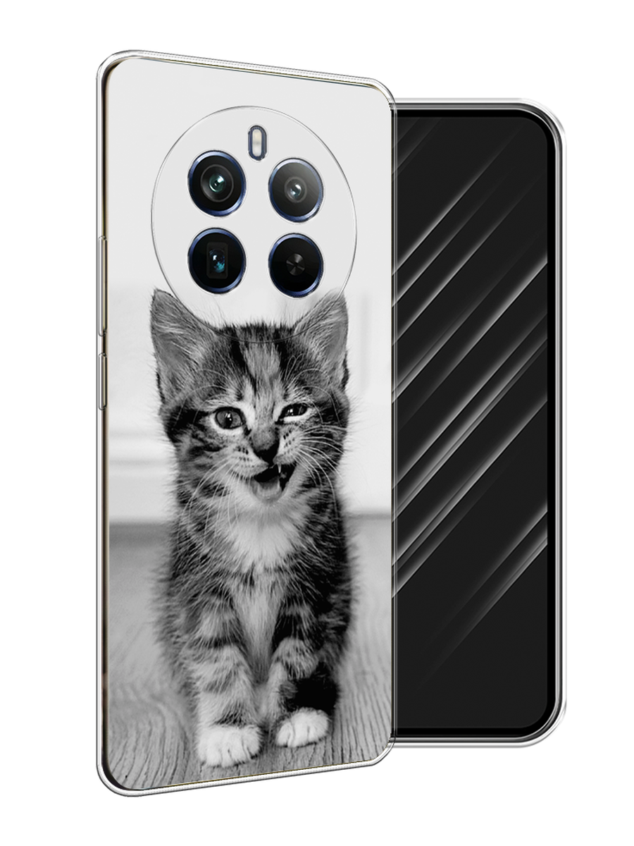 

Чехол Awog на Realme 12+ "Подмигивающий котенок", Черный;серый, 2516350-1