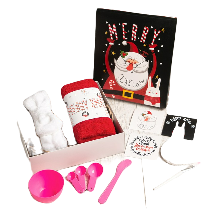 

Подарочный набор новогодний "Merry x-mas" полотенце и акс, Красный