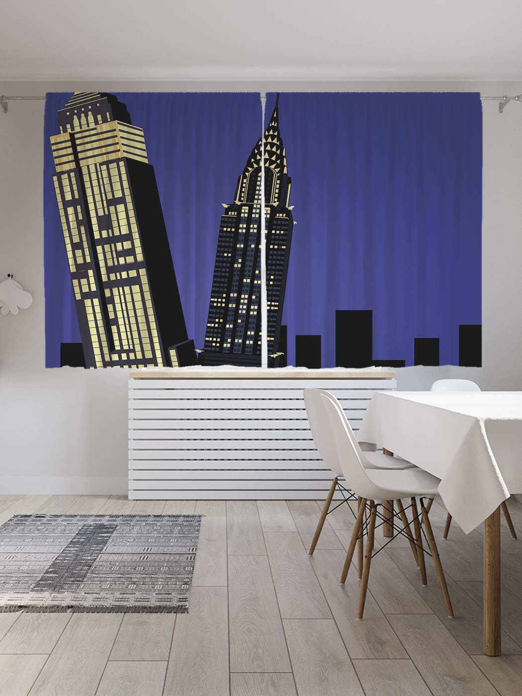 

Классические шторы JoyArty "Ночное такси", серия Oxford DeLux, 2 полотна 145x180 см, Ночное такси