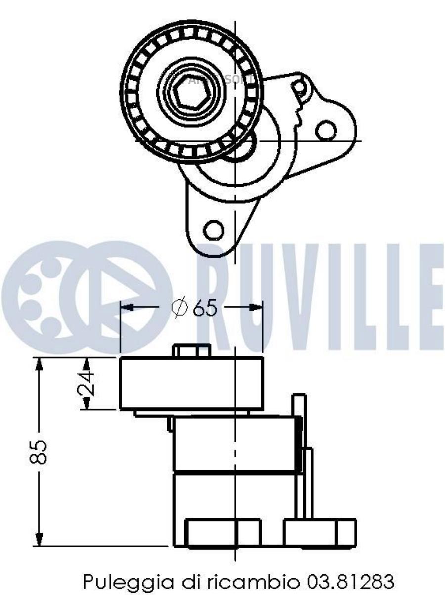 

Ролик Руч.Ремня С Натяжителем Citroen C-Crosser/Mitsubishi/Dodge 06= 1Шт Ruville 542362