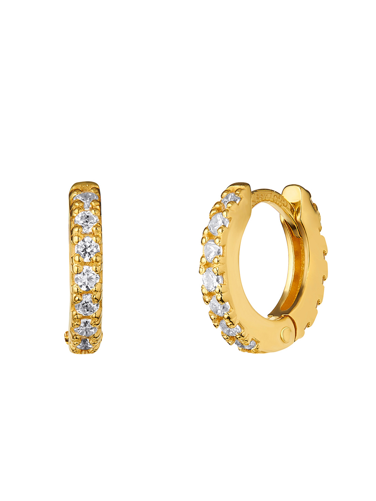 

Серьги кликеры из серебра с фианитом Ю002 Dita One, Ю002