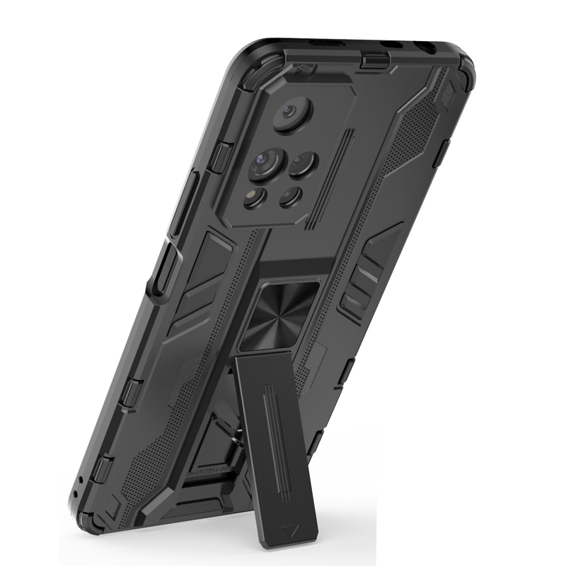 фото Противоударный чехол с подставкой transformer для xiaomi redmi note 11 pro 5g(черный) black panther