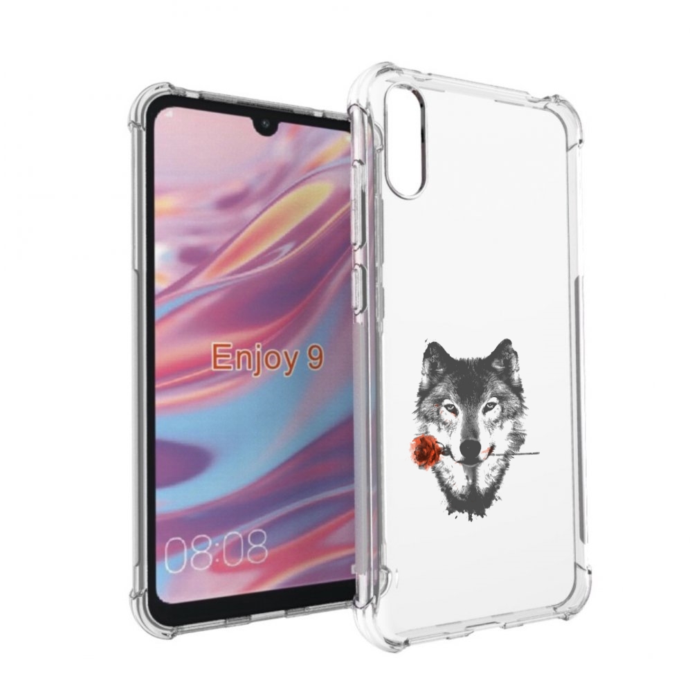 

Чехол бампер MyPads волк с розой для Huawei Enjoy 9., Прозрачный, Tocco