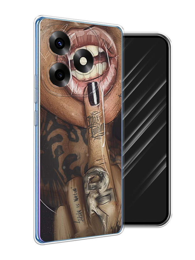 

Чехол Awog на Itel S23+ "Девушка с татуировками", Бежевый;розовый;черный, 3201550-1