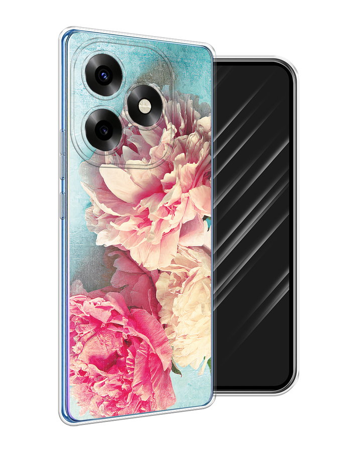 

Чехол Awog на Itel S23+ "Пионы new", Бирюзовый, 3201550-1