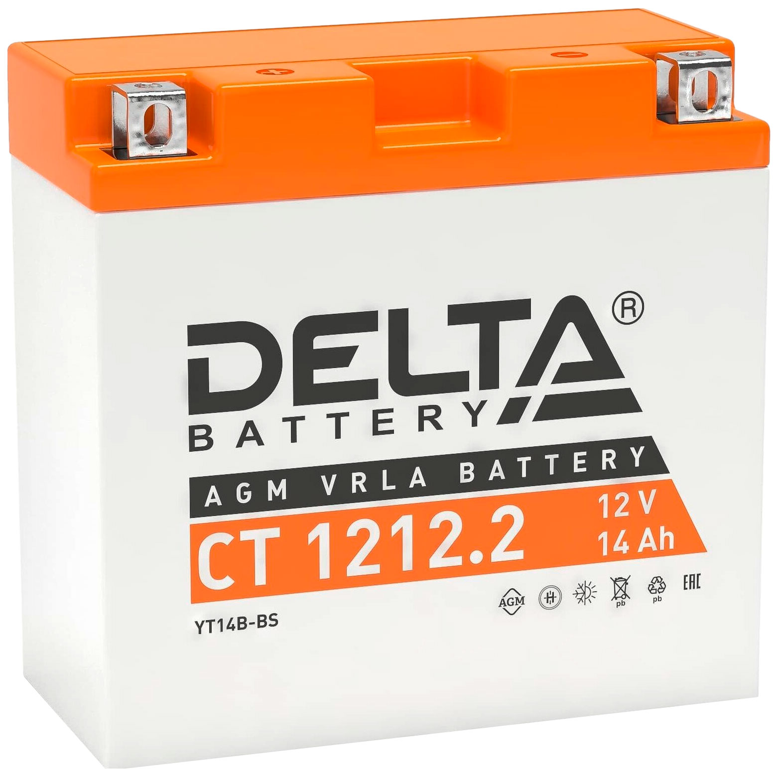 Аккумуляторная Батарея Delta Agm Ст 1212.2 (12 А/Ч) Yt14B-Bs