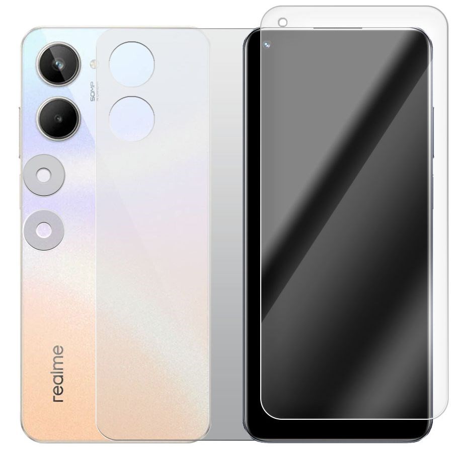 

Комплект гибридных стекол Матовых для Realme 10 4G перед/зад/камера