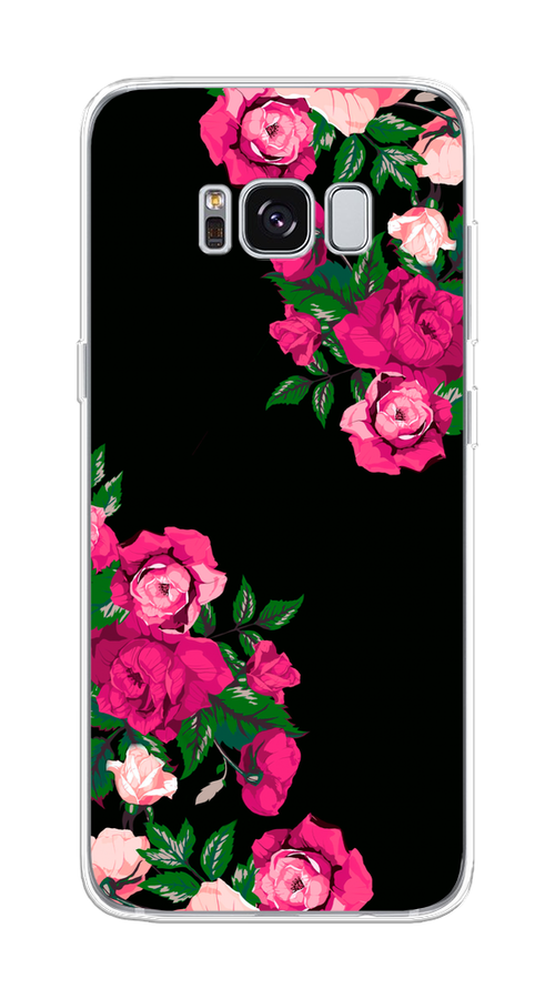 

Чехол на Samsung Galaxy S8 "Розы фуксия", Черный;розовый;зеленый, 24750-1