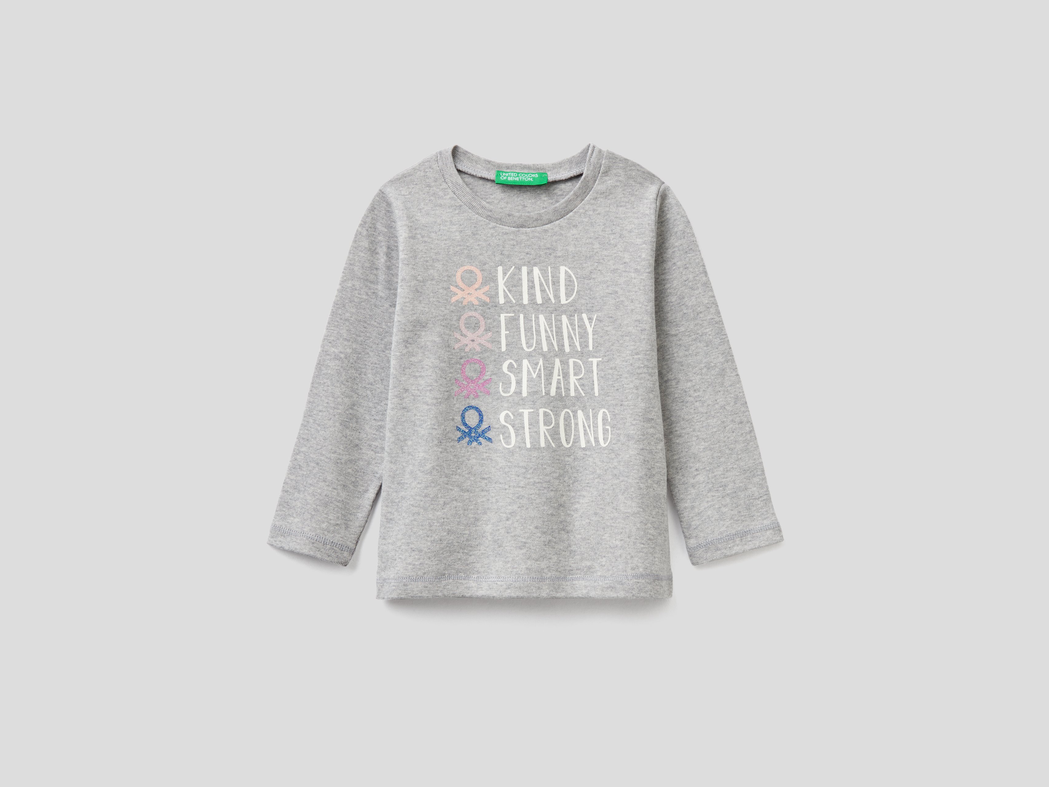 фото Футболка для девочек benetton цв. серый р.80 united colors of benetton