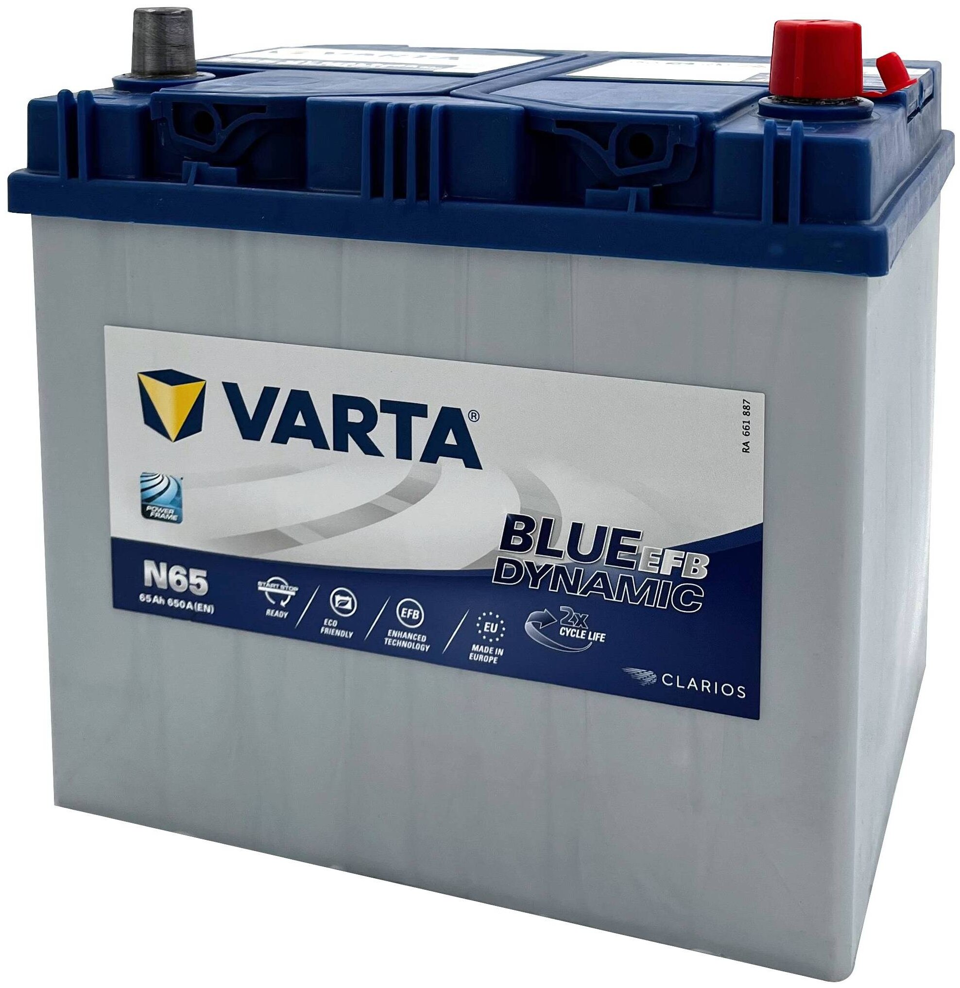 

Аккумулятор для автомобиля VARTA Asia Blue Dynamic EFB 65 Ач 650 А обратная полярность, Asia Blue Dynamic EFB (N65)