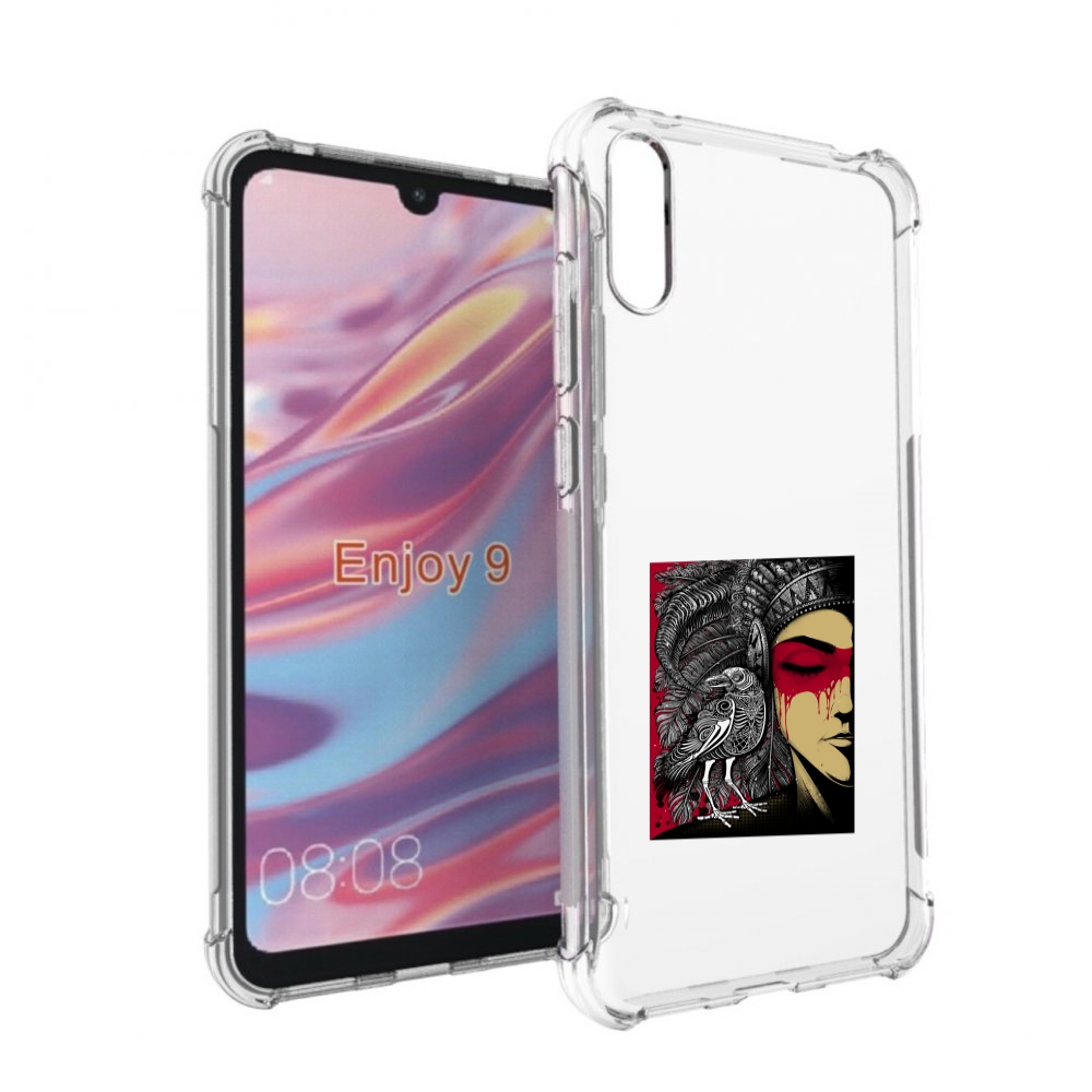 

Чехол бампер MyPads девушка с вороном в абстракции для Huawei En, Прозрачный, Tocco