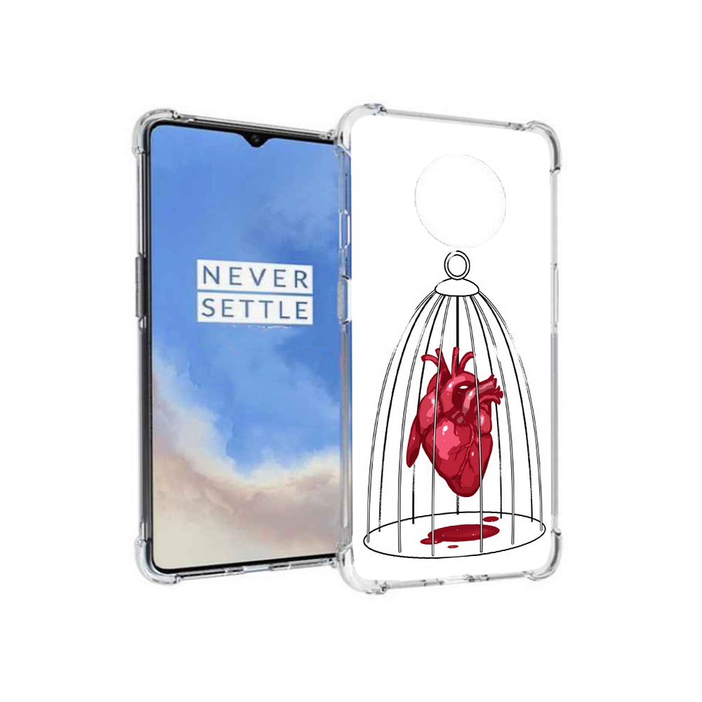 

Чехол MyPads Tocco для OnePlus 7T сердце в клетке (PT227044.138.597), Прозрачный, Tocco