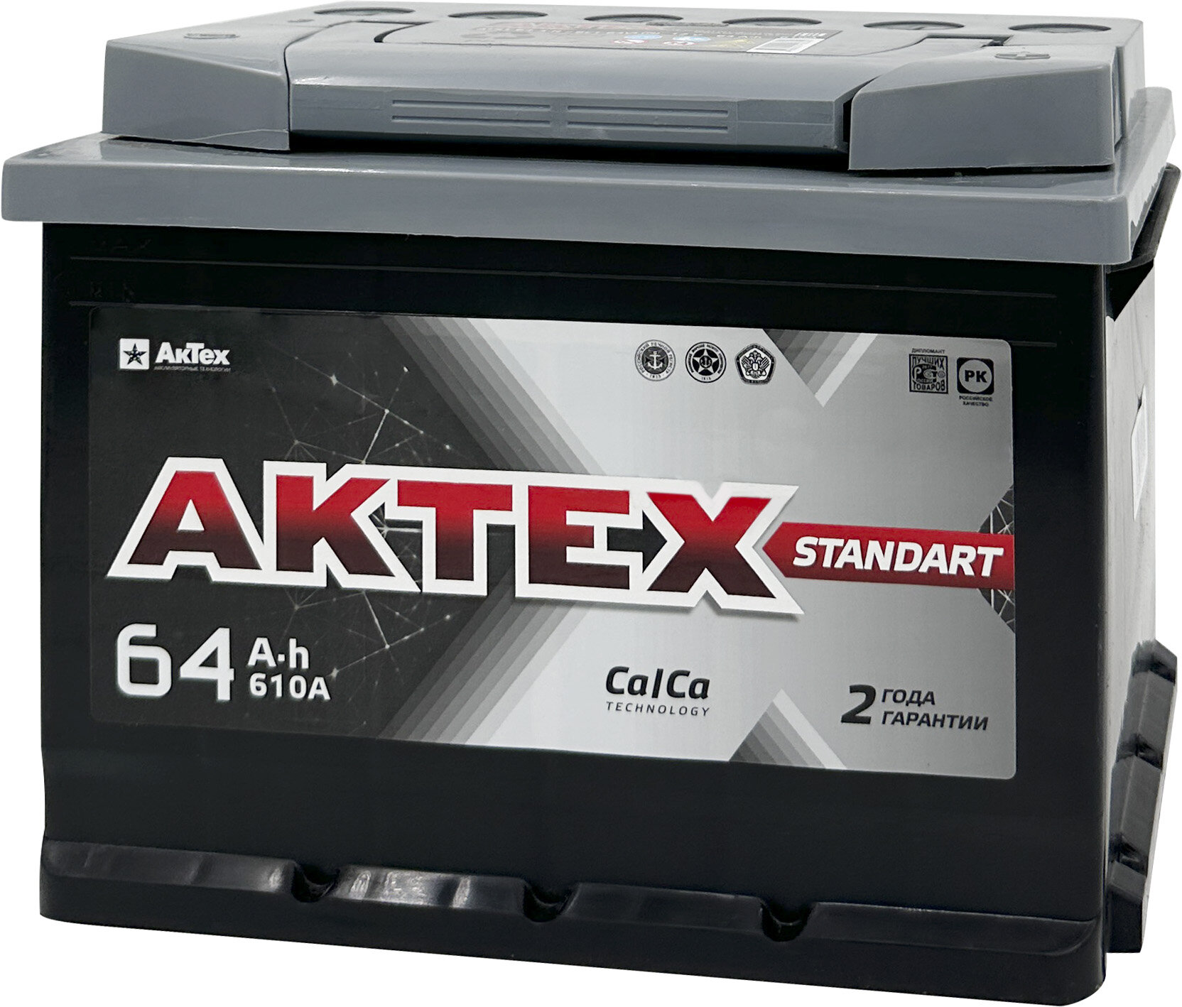 Аккумулятор для автомобиля AKTEX Standart 64 Ач 610 А обратная полярность