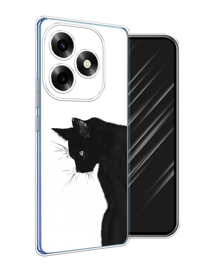 

Чехол Awog на Itel S23+ "Black cat", Черный;белый, 3201550-1