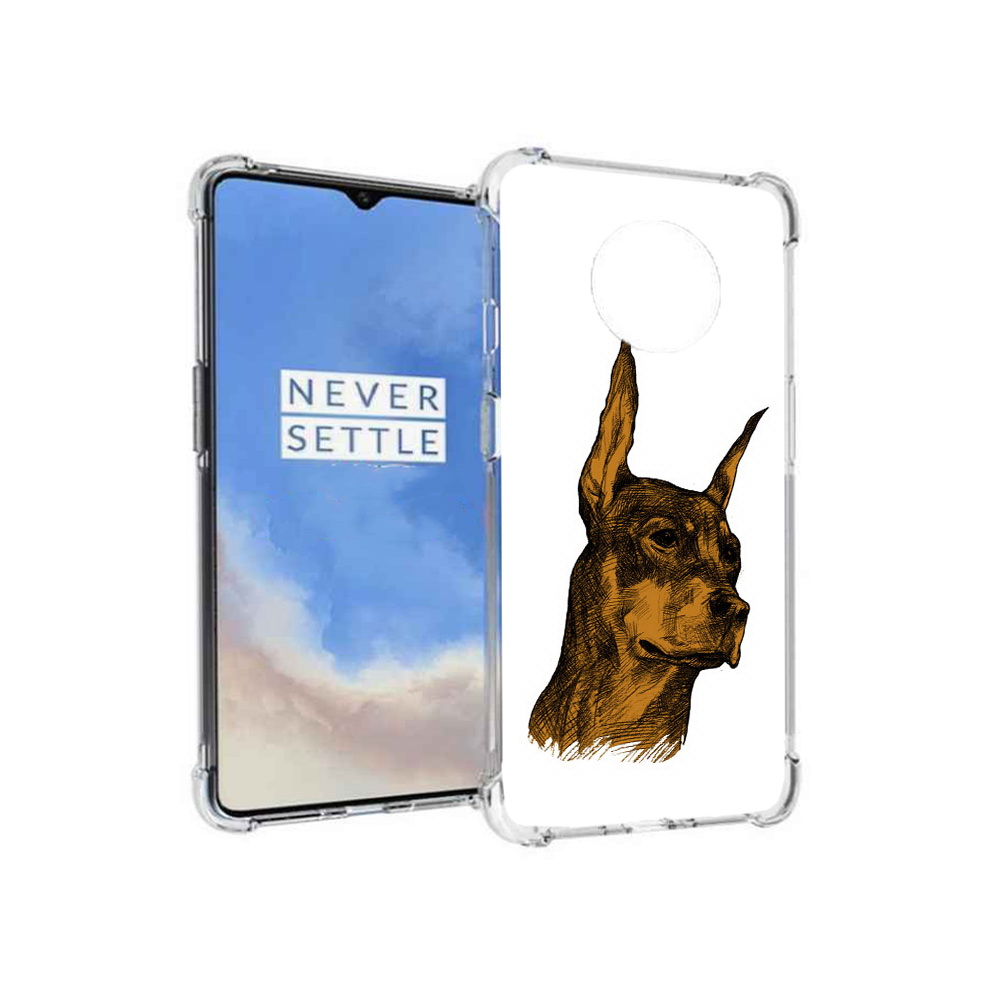 

Чехол MyPads Tocco для OnePlus 7T скетч доберман (PT227044.138.605), Прозрачный, Tocco