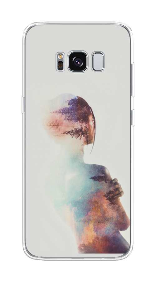 

Чехол на Samsung Galaxy S8 "Девушка-лес", Розовый;голубой;серый, 24750-1