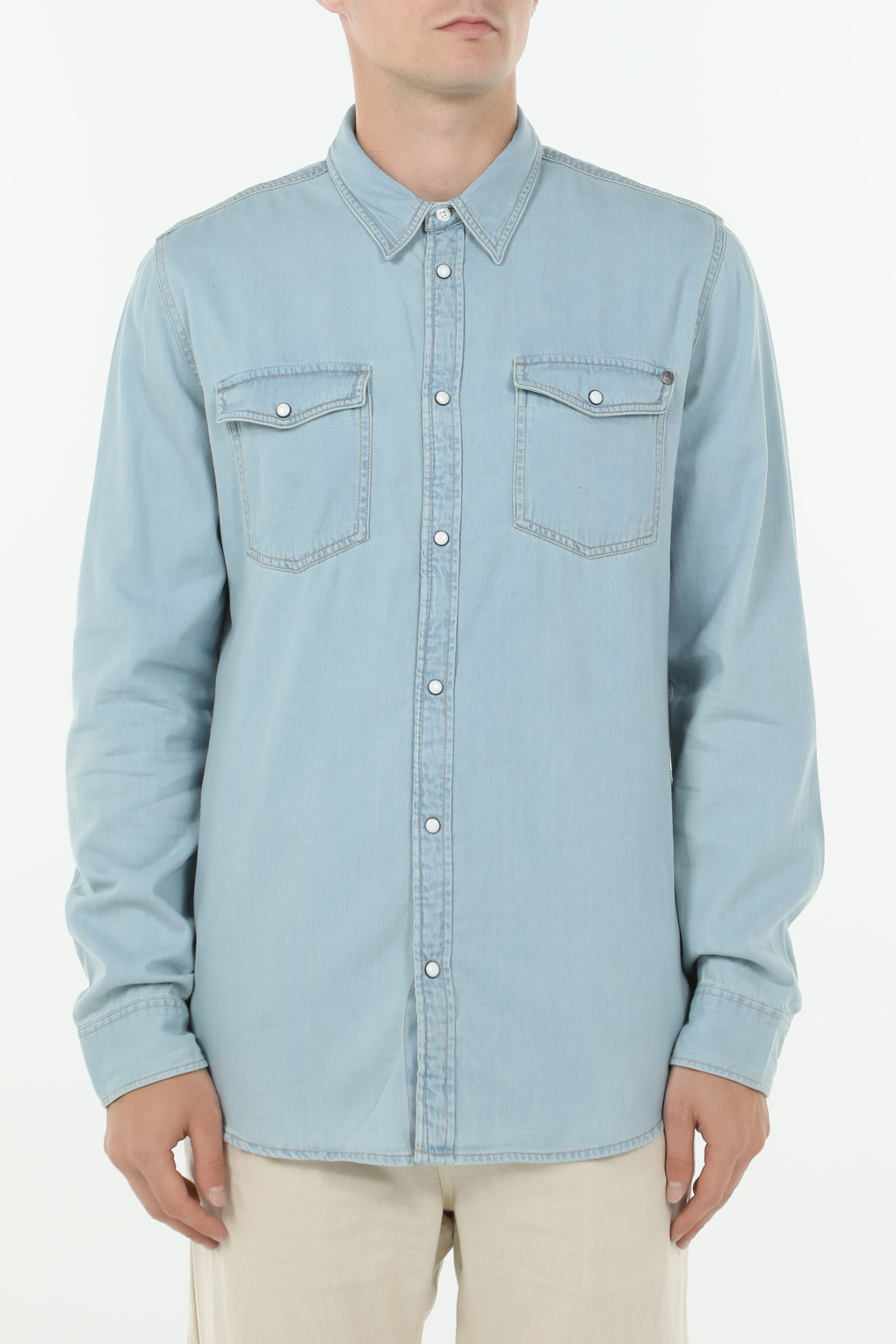 

Рубашка мужская Pepe Jeans PM308520PF8 синяя M, Синий, PM308520PF8