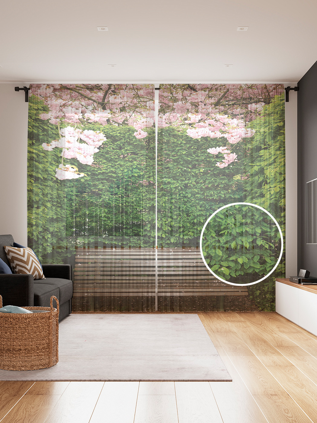 

Фототюль JoyArty "Уединение в цветах", 145x265см, 2 полотна, лента, 50 крючков, Уединение в цветах