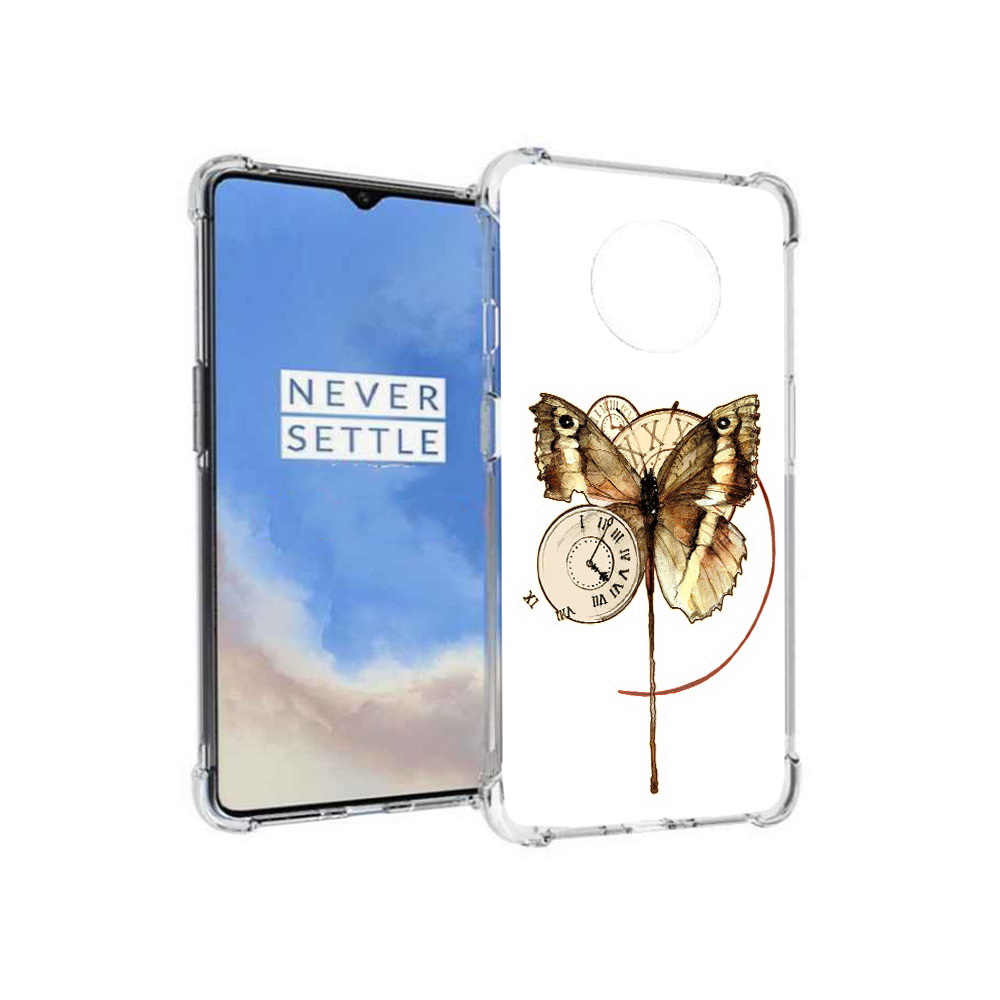 

Чехол MyPads Tocco для OnePlus 7T старинные часы с бабочкой (PT227044.138.622), Прозрачный, Tocco