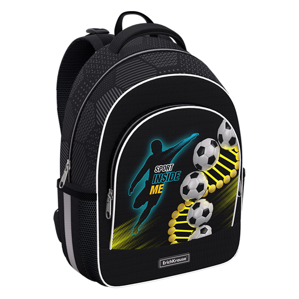 

Школьный рюкзак с грудной перемычкой ErichKrause ErgoLine 15L Sport DNA 59874, Черный, ErgoLine