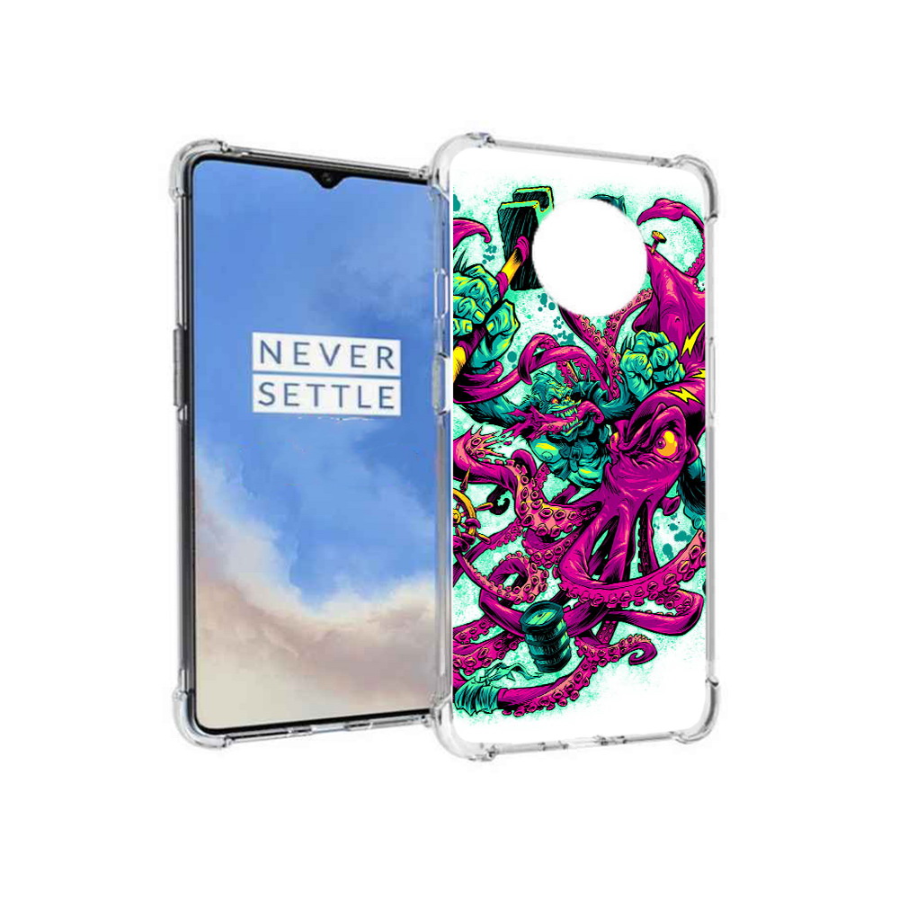 

Чехол MyPads Tocco для OnePlus 7T фиолетовый кракен (PT227044.138.657), Прозрачный, Tocco