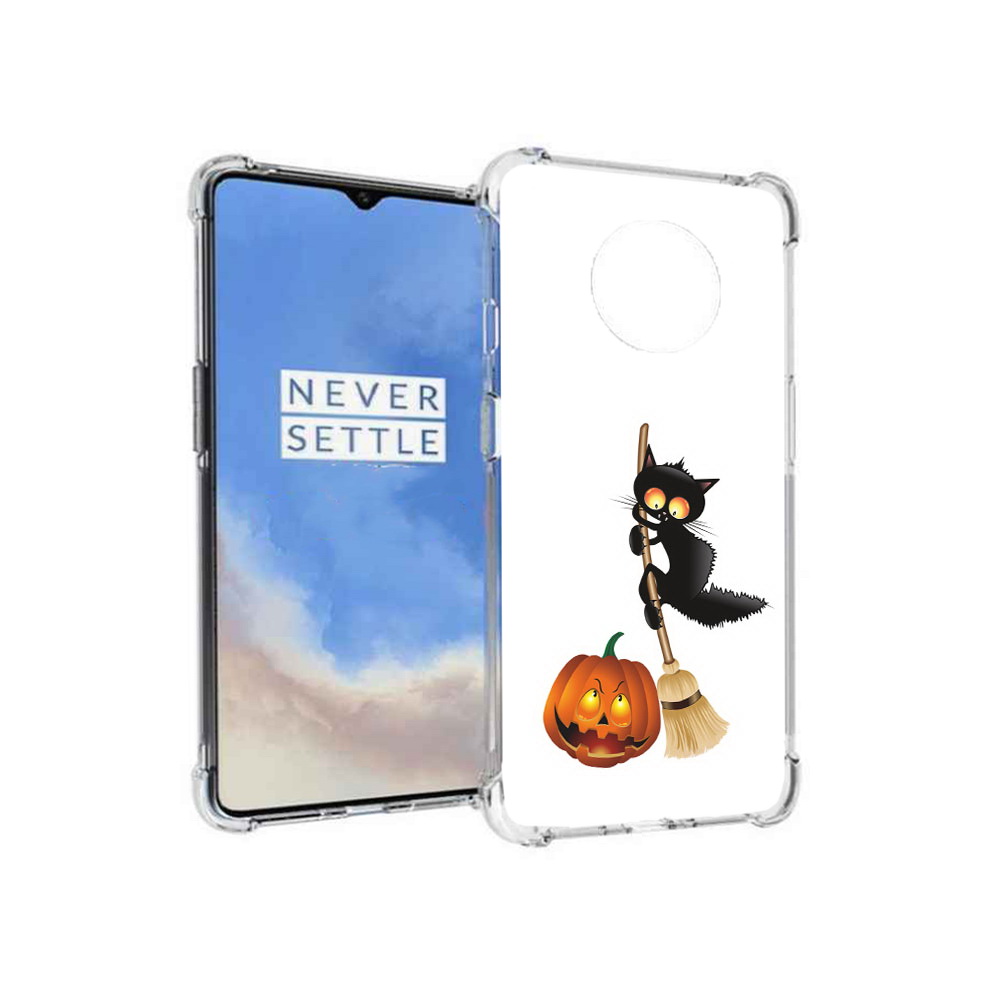 

Чехол MyPads Tocco для OnePlus 7T хэлуинский котик (PT227044.138.667), Прозрачный, Tocco