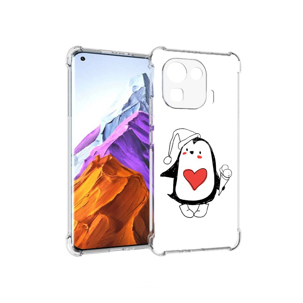 

Чехол MyPads Tocco для Xiaomi 11 Pro Пингвин с мороженым (PT144585.286.135), Прозрачный, Tocco