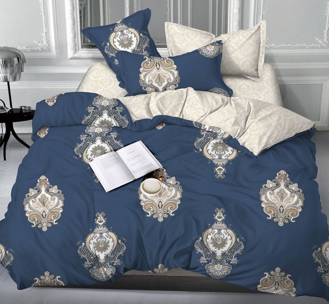 

Пододеяльник Maktex из сатина 200 х 200 Коронация, Синий, Пододеяльники из сатина Коронация