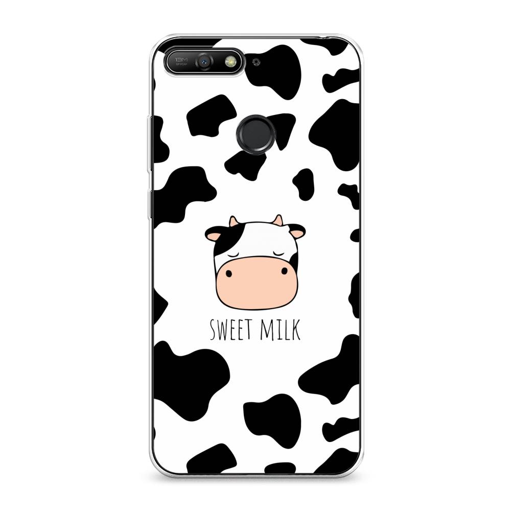 

Чехол на Honor 7C "Sweet milk", Розовый;белый;черный, 65750-1