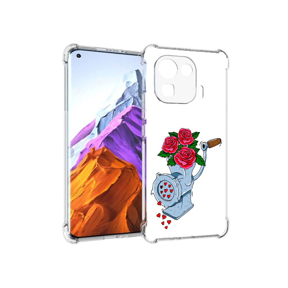 

Чехол MyPads Tocco для Xiaomi 11 Pro Цветочные сердца (PT144585.286.199), Прозрачный, Tocco