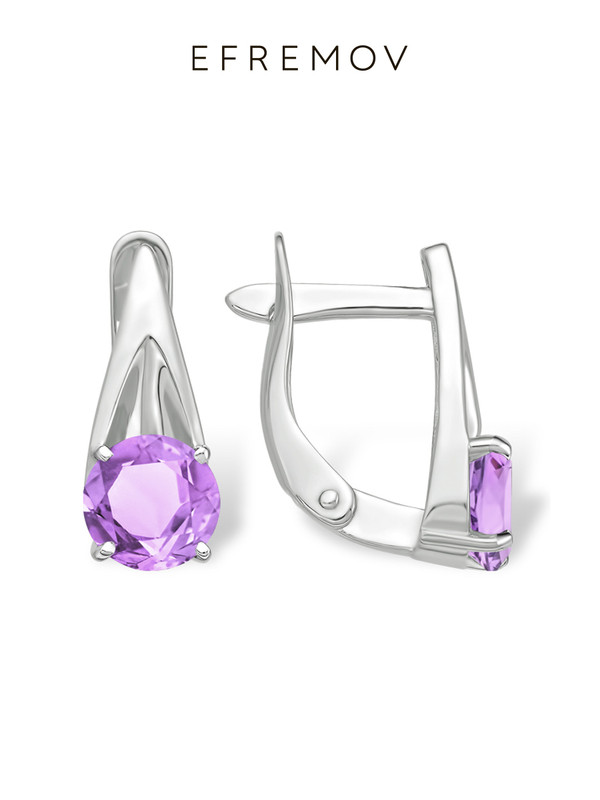 

Серьги из серебра EFREMOV 12200111332, аметист, 12200111332