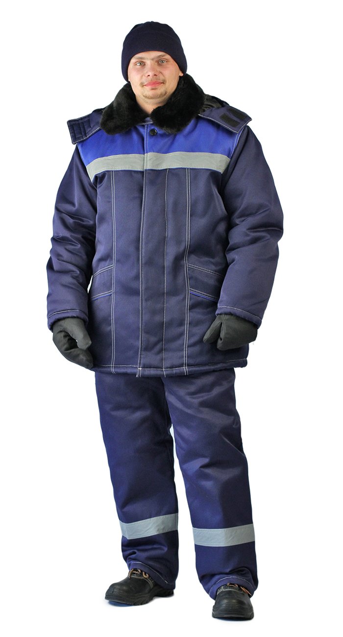 

Костюм рабочий мужской Ursus ВЬЮГА темно-синий; василек 48-50 RU, 170-176 см, ВЬЮГА